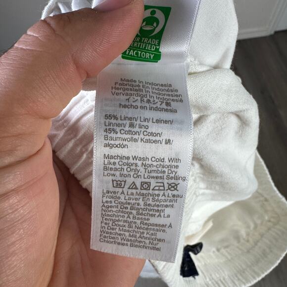 J Crew Linen Blend Slim Wide Leg Drawstring Pants  US Women's 6 Petite - Picture 5 of 6